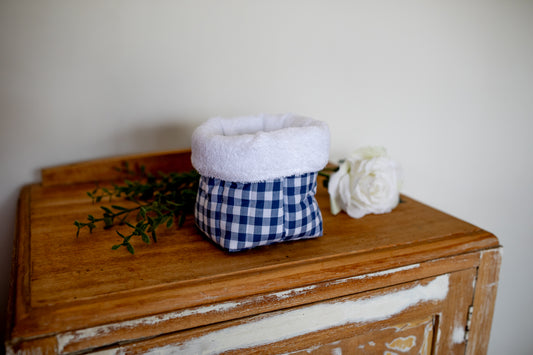 Navy Gingham Bucket